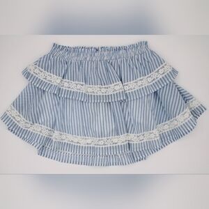 Wild Fable Tiered Lace-Trim Skort — Blue/White, XXS, NWT